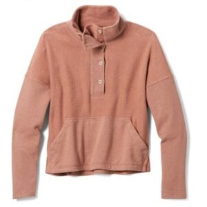 REI Cooperative Terry Cloth Mock Neck Pullover Sweatshirt Rust Size‎ Medium